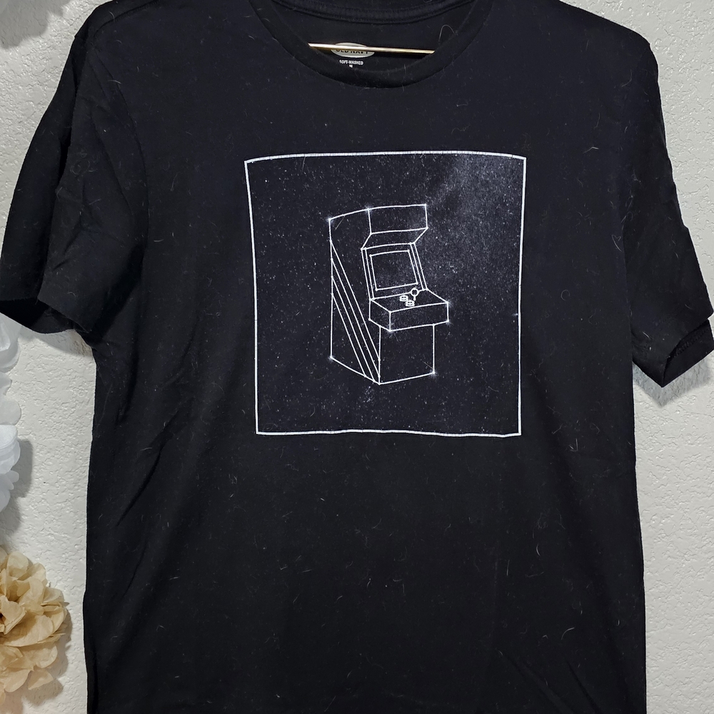 Black T-Shirt with Arcade Graphic